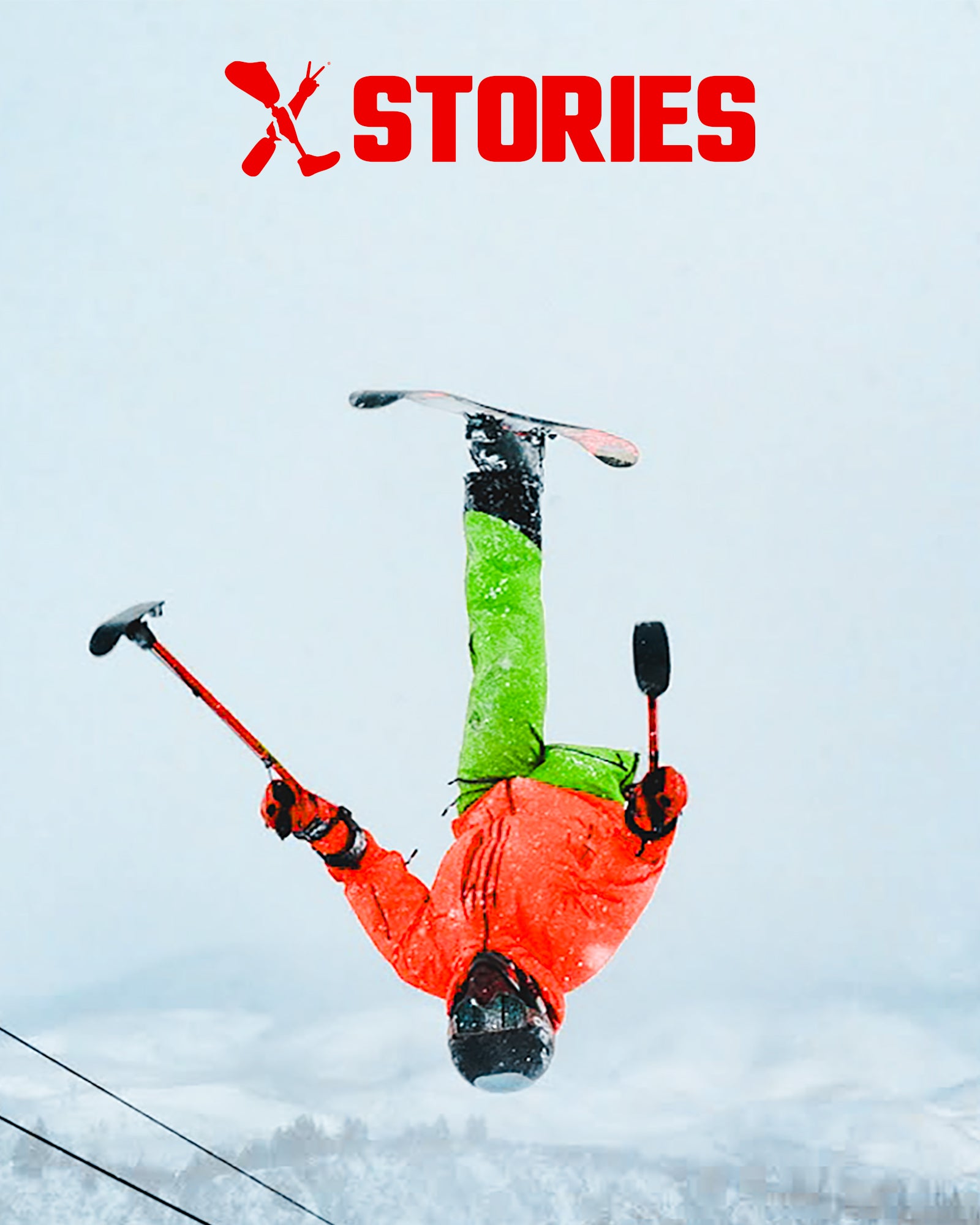 Amplife® Supporter Tony Drees backflipping while skiing